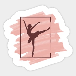 ballet dancer design in dusty rose and burgundy variation Sticker